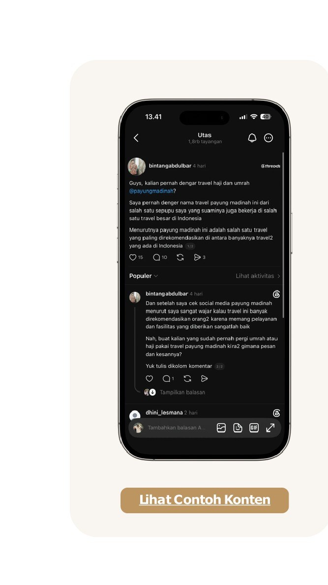 Contoh Konten Review Positif Payung Madinah - Threads